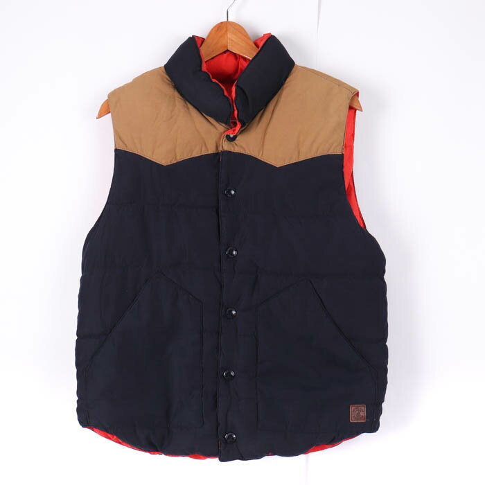 スパオ ダウンベスト リバーシブル 中綿 韓国 アウター メンズ Mサイズ ネイビー SPAO 【中古】