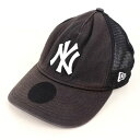 ニューエラ ユース キャップ ニューヨークヤンキース 9FORTY メッシュ 帽子 メンズ キッズ 男の子用 ブラック NEW ERA 【中古】