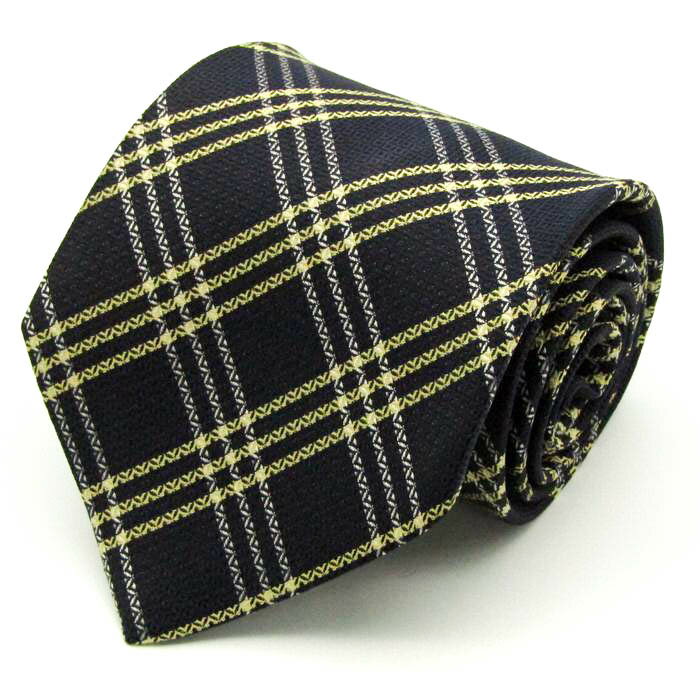 ジェームスクラブ ブランド ネクタイ チェック柄 格子柄 シルク 日本製 メンズ ネイビー JAMUS CLUB 【..