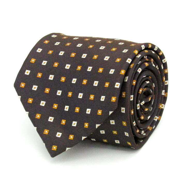 カンサイマン ブランド ネクタイ シルク 小紋柄 総柄 ドット柄 メンズ ブラック KANSAIMAN 【中古】