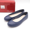 ミレディ レインパンプス レインシューズ ローヒール 未使用 訳あり 靴 シューズ レディース LLサイズ ネイビー MILADY 【中古】