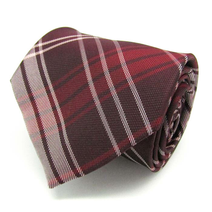 シンプルフレーズクラバット ブランドネクタイ チェック柄 格子柄 タータンチェック メンズ ブラウン SIMPLE PHRASE CRAVAT 【中古】