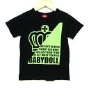 【決算SALE50%OFFクーポン】ベビードール 半袖Tシャツ ロゴT トップス キッズ 男の子用 120サイズ ブラック BABYDOLL 【中古】