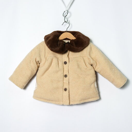 ビケットクラブ ボアジャケット ジャンパー アウター ベビー 女の子用 90サイズ ベージュ Biquette Club 【中古】 ビケットクラブ ボアジャケット ジャンパー アウター ベビー 女の子用 90サイズ ベージュ Biquette Club 【中古】