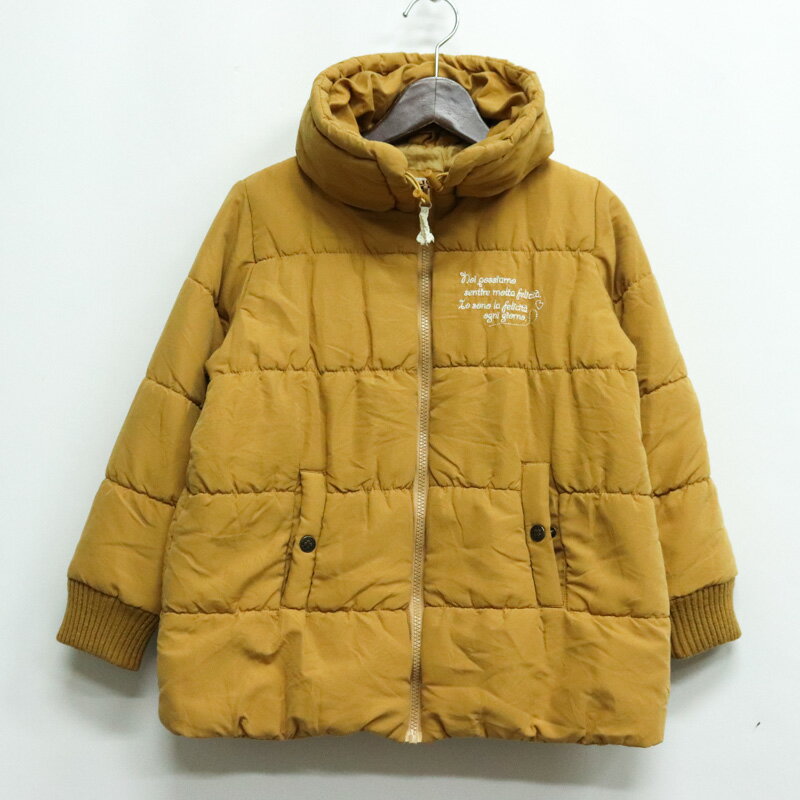 イッカ ナイロンジャケット 中綿入り ジャンパー アウター キッズ 女の子用 130サイズ ブラウン ikka 【中古】