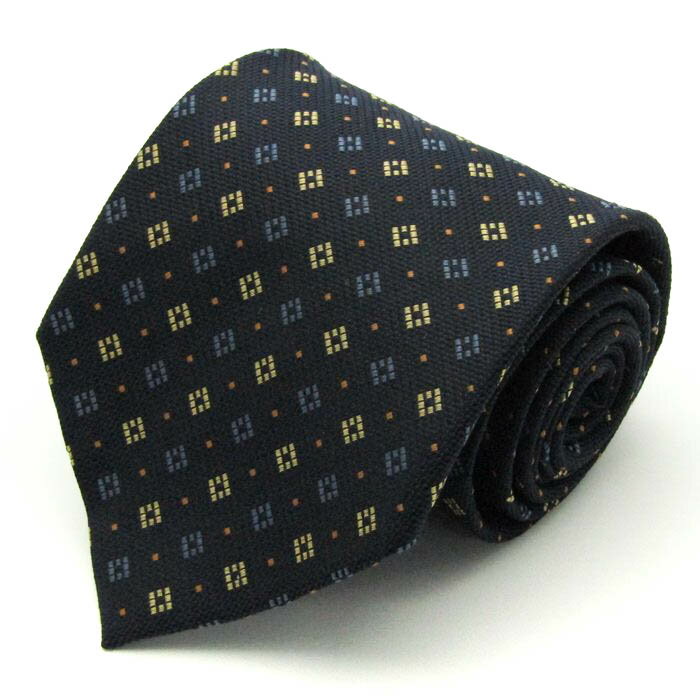 プライベートレーベル ブランドネクタイ チェック柄 シルク 日本製 メンズ ネイビー PRIVATE LABEL 【中古】