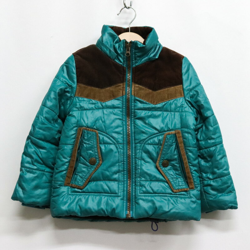 エムピーエス ナイロンジャケット 中綿入り ジャンパー アウター キッズ 男の子用 100サイズ グリーン MPS 【中古】