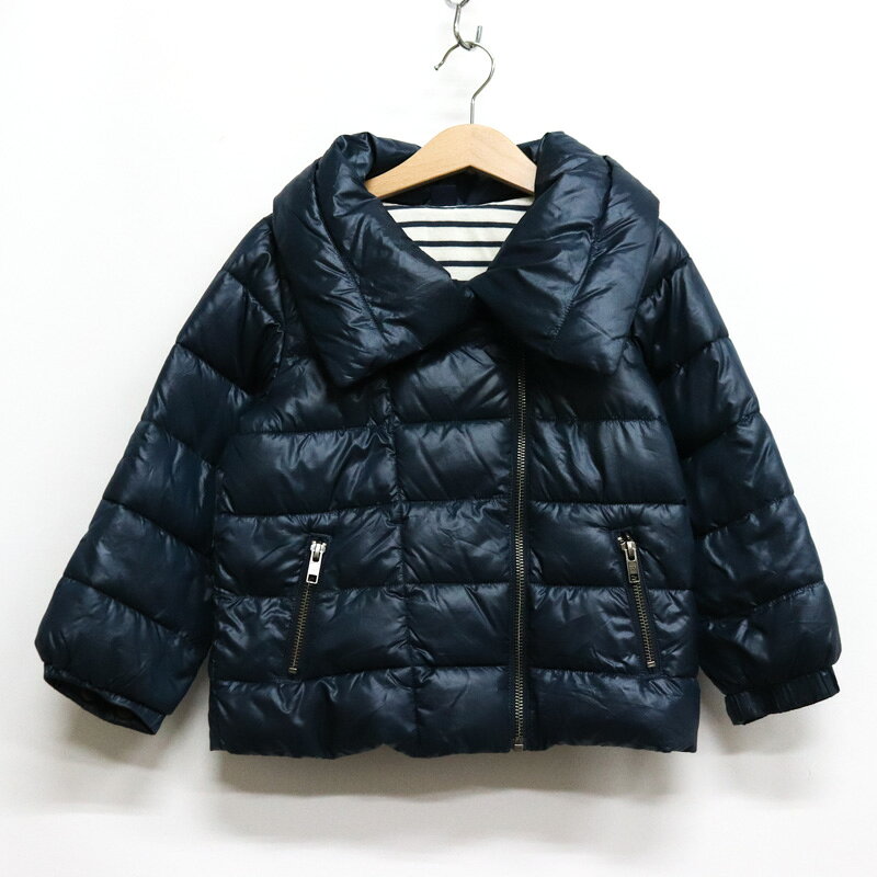 Rakuten - ギャップ ナイロンジャケット 中綿入りジャンパー アウター キッズ 女の子用 110サイズ ネイビー GAP 【中古】