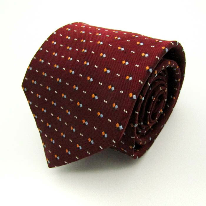 スーツセレクト ブランド ネクタイ シルク 小紋柄 ドット柄 ハンドメイド メンズ レッド SUIT SELECT 【中古】のサムネイル