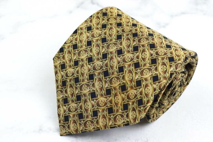 ジュンアシダ ブランドネクタイ チェック柄 格子柄 花柄 シルク メンズ ブラウン jun ashida 【中古】