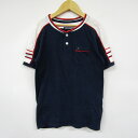 【4/20 11:00から 50%OFFクーポン】トミーヒルフィガー 半袖Tシャツ ヘンリーネック キッズ 男の子用 140サイズ ネイビー TOMMY HILFIGER 【中古】