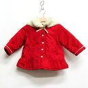 リリーアイボリー ナイロンジャケット 裏ボア ジャンパー アウター ベビー 女の子用 80サイズ レッド Lily ivory 【中古】