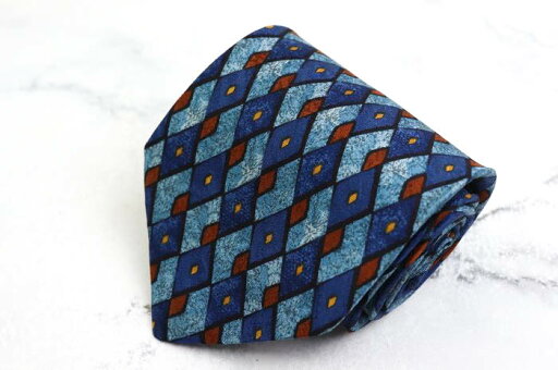 エルメネジルドゼニア ブランド ネクタイ シルク チェック柄 ドット柄 高級 メンズ ネイビー Ermenegildo Zegna 【中古】 エルメネジルドゼニア ブランド ネクタイ シルク チェック柄 ドット柄 高級 メンズ ネイビー Ermenegildo Zegna 【中古】