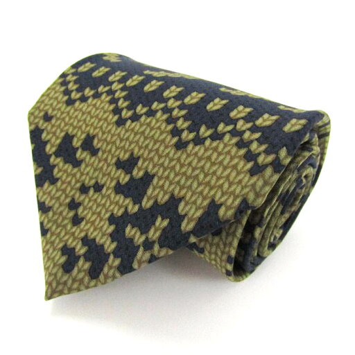 ザタイ ブランドネクタイ ノルディック柄 パネル柄 シルク 日本製 メンズ ネイビー THE TIE 【中古】 ザタイ ブランドネクタイ ノルディック柄 パネル柄 シルク 日本製 メンズ ネイビー THE TIE 【中古】
