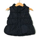 ギャップ ダウンベスト ドット柄 中綿入り アウター ベビー 女の子用 90サイズ ブラック GAP 【中古】