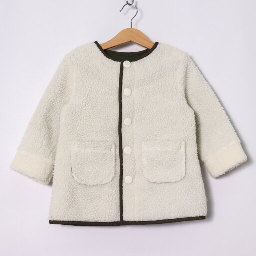 バズファズ ボアフリースジャケット アウター ベビー 男の子用 95サイズ ホワイト BUZZFUZZ 【中古】 バズファズ ボアフリースジャケット アウター ベビー 男の子用 95サイズ ホワイト BUZZFUZZ 【中古】