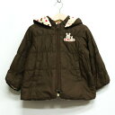 ミキハウス ナイロンジャケット 中綿入りジャンパー アウター ベビー 女の子用 90サイズ ブラウン MIKIHOUSE 【中古】