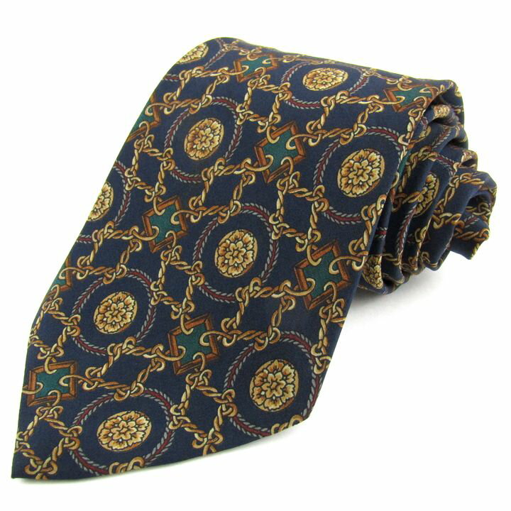 クリスチャンディオール ブランドネクタイ 総柄 シルク メンズ ネイビー Christian Dior 【中古】