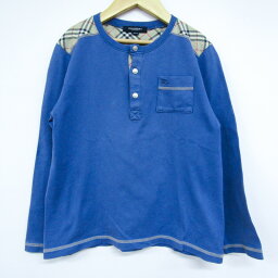 バーバリー 長袖Tシャツ ヘンリーネック ノバチェック キッズ 男の子用 130Aサイズ ベージュ BURBERRY 【中古】