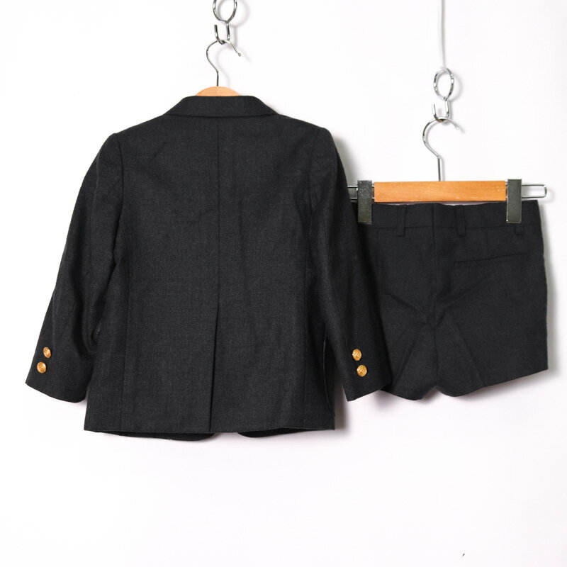 ピノチオ スーツ 上下セットアップ ジャケット 半ズボン フォーマル 卒入園式 日本製 キッズ 男の子用 105Aサイズ ブラック PINOCCHIO 【中古】