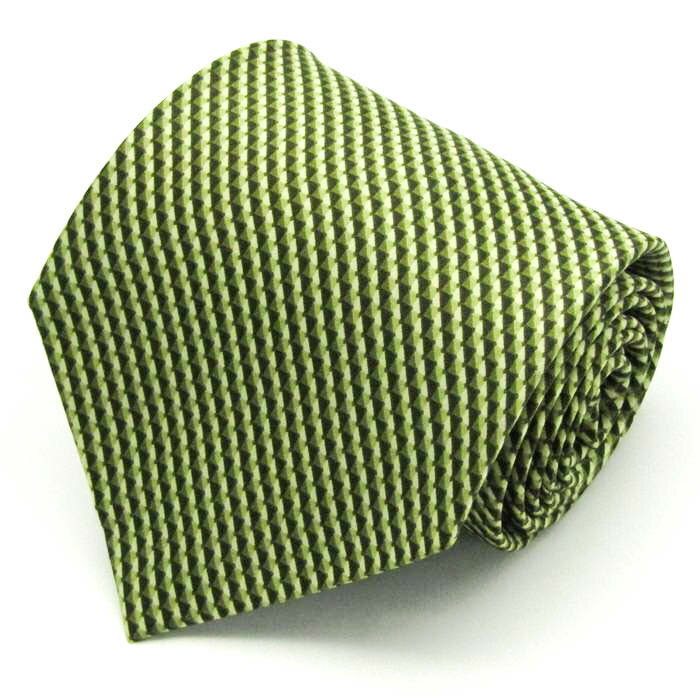 クラブラメール ブランド ネクタイ シルク 小紋柄 総柄 ハンドメイド メンズ グリーン CLUB LAMER 【中古】