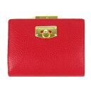 ジュンコ・コシノ 二つ折り財布 がま口 小銭入れあり ブランド ウォレット レディース レッド JUNKO KOSHINO 【中古】