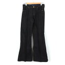 ユニクロ デニムパンツ ワイド センタープレス Wide Leg ジーンズ レディース 25(63.5cm)サイズ ネイビー UNIQLO 