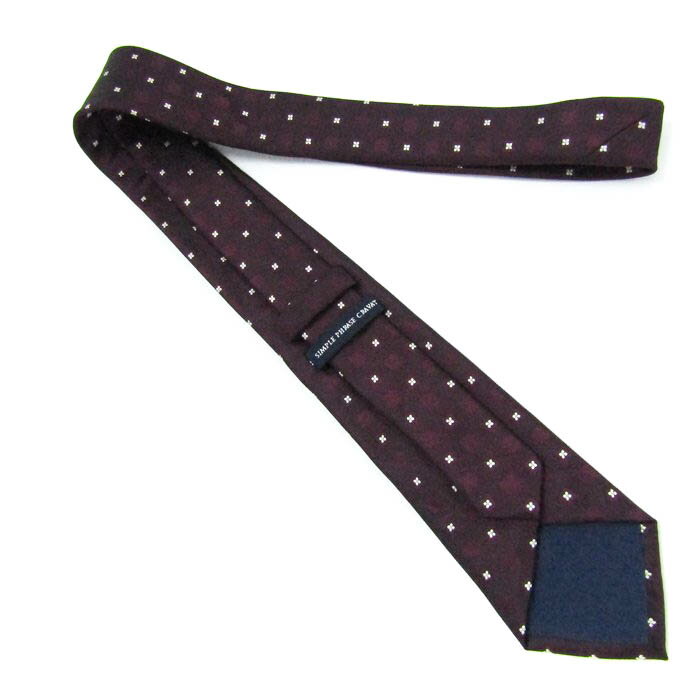 シンプルフレーズクラバット ブランド ネクタイ 小紋柄 花柄 メンズ パープル SIMPLE PHRASE CRAVAT 【中古】
