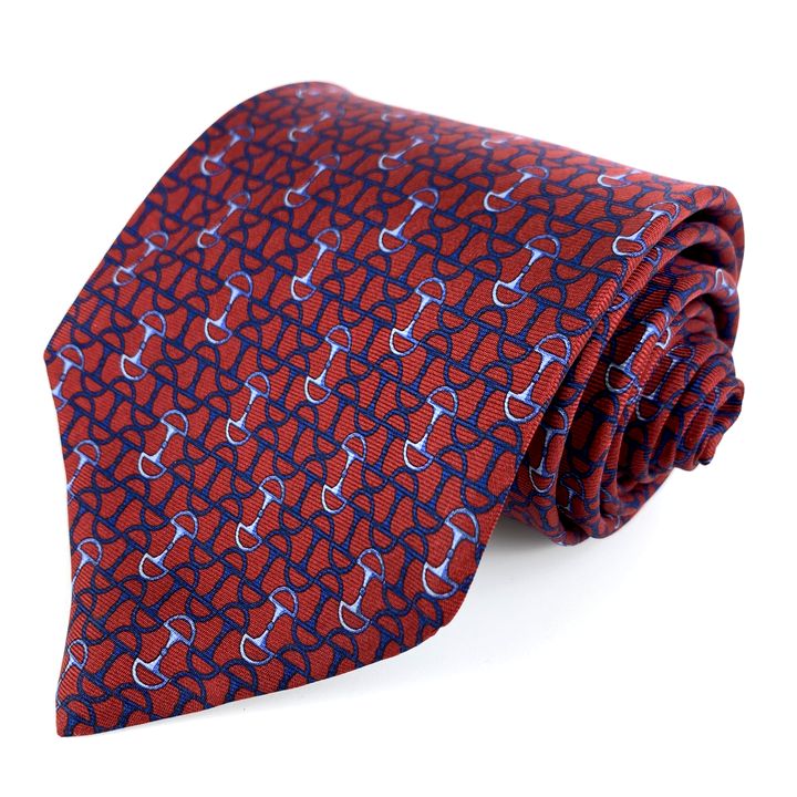 Pierre Cardin - ピエールカルダン ブランドネクタイ 総柄 馬具モチーフ シルク フランス製 メンズ ワインレッド Pierre Cardin 【中古】
