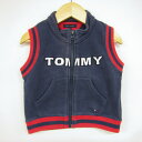 トミーヒルフィガー ジップアップベスト スウェット スエット ロゴ ベビー 男の子用 90サイズ ネイビー×レッド TOMMY HILFIGER 【中古】