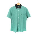 【全品39%OFFクーポン 5/14 10:59 まで】タケオキクチ ポロシャツ 半袖Tシャツ トップス カットソー 千鳥柄 ワールド メンズ 3サイズ グリーン TAKEO KIKUCHI 【中古】