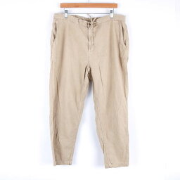 【4/20 11:00から 50%OFFクーポン】ザラ パンツ テーパード ウエスト紐 リラックス メンズ XLサイズ ベージュ ZARA 【中古】