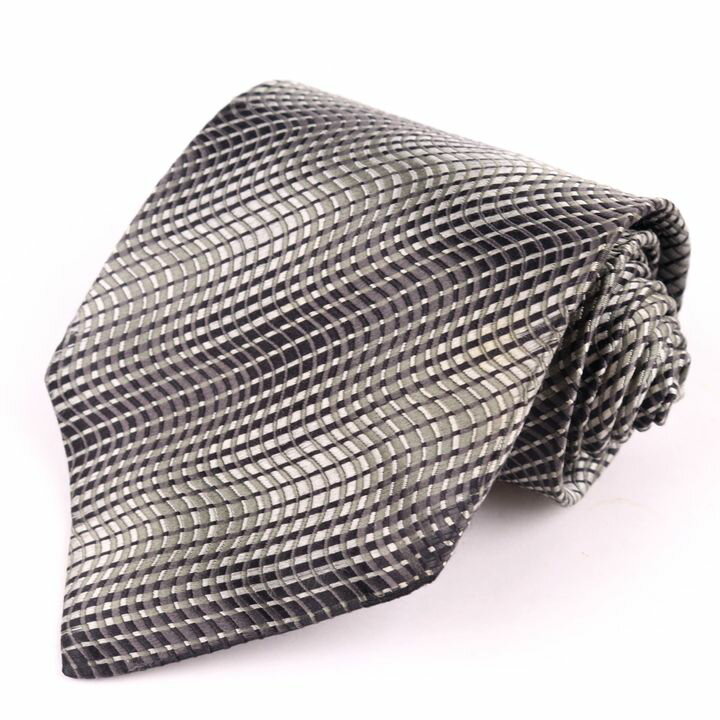 バナナリパブリック ブランドネクタイ ストライプ柄 グラデーション シルク イタリア製 メンズ ブラック Banana Republic 【中古】