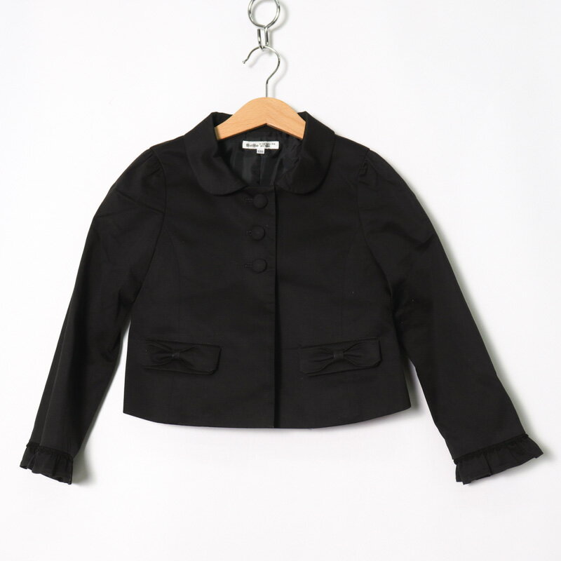 べべ ショートジャケット ボレロ フォーマル 卒入園式 キッズ 女の子用 120サイズ ブラック BeBe 【中古】