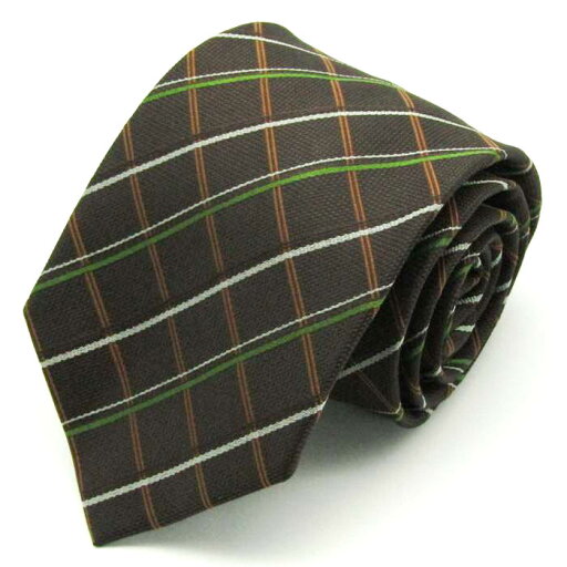 シンプルフレーズクラバット ブランドネクタイ チェック柄 シルク混 メンズ ブラウン SIMPLE PHRASE CRAVAT 【中古】 シンプルフレーズクラバット ブランドネクタイ チェック柄 シルク混 メンズ ブラウン SIMPLE PHRASE CRAVAT 【中古】