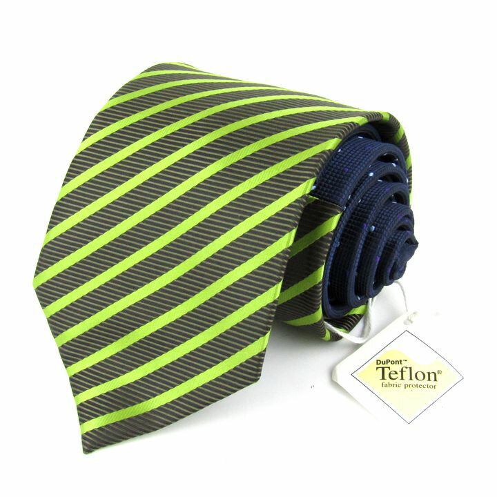 アトリエ365 ブランドネクタイ ストライプ柄 ドット柄 テフロン加工 未使用品 メンズ ネイビー×グリーン ATELIER365 【中古】