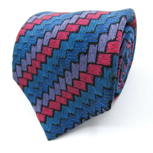 ミッソーニ ブランドネクタイ ストライプ柄 ヘリンボーン柄 シルク イタリア製 メンズ ネイビー Missoni 【中古】 ミッソーニ ブランドネクタイ ストライプ柄 ヘリンボーン柄 シルク イタリア製 メンズ ネイビー Missoni 【中古】