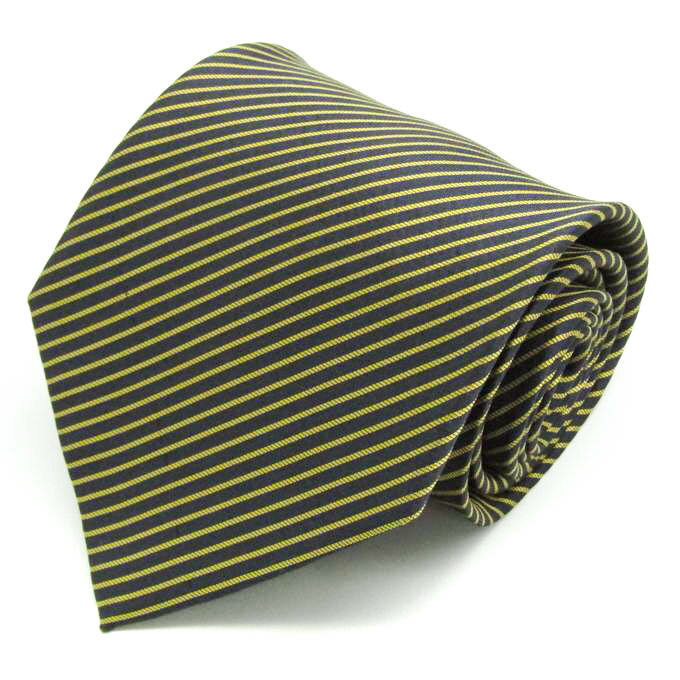 アクアスキュータム ブランド ネクタイ シルク ストライプ柄 ワイドタイ メンズ カーキ Aquascutum 【中古】