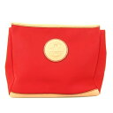 ランセル ポーチ 大容量 メイクポーチ 小物入れ ブランド レディース オレンジ系 LANCEL 【中古】