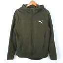 プーマ ジップアップパーカー スウェットスエット スポーツウエア メンズ Lサイズ カーキ PUMA 【中古】