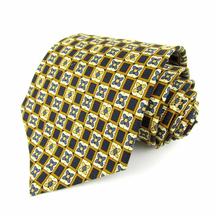 バーバリーズ ブランドネクタイ 総柄 格子柄 シルク メンズ ネイビー Burberrys 【中古】