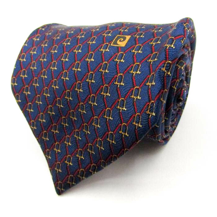 ピエールカルダン ブランド ネクタイ 総柄 シルク イタリア製 PO メンズ ブルー Pierre Cardin 【中古】
