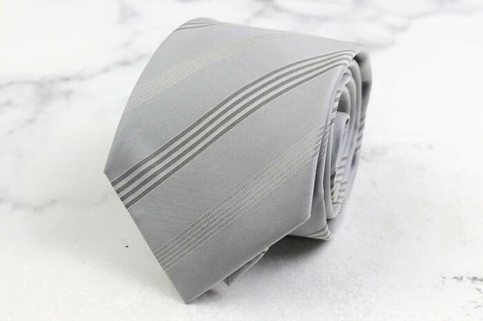 ブリックハウス ブランドネクタイ ストライプ柄 シルク PO メンズ グレー BRICK HOUSE 【中古】