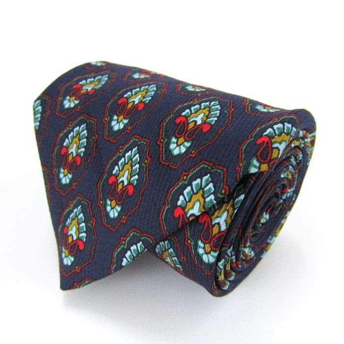 ピエールカルダン ブランド ネクタイ 総柄 シルク イタリア製 PO メンズ ネイビー Pierre Cardin 【中古】