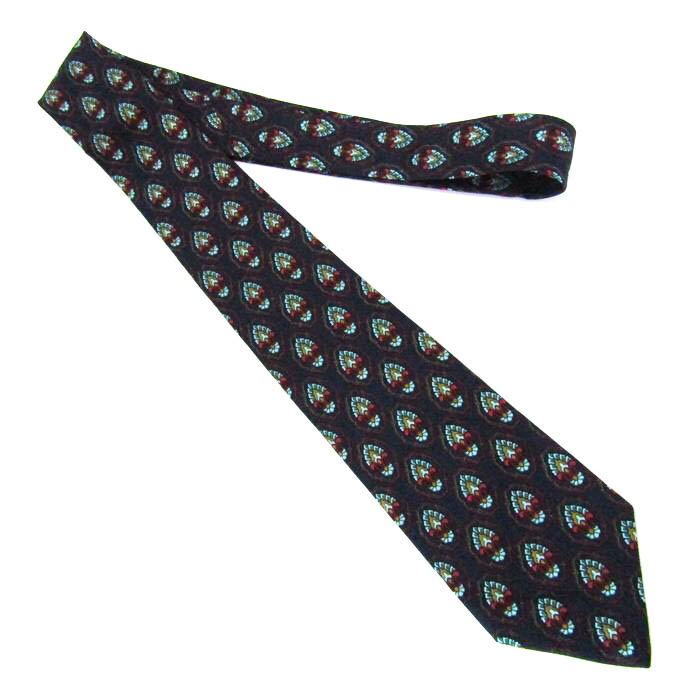 ピエールカルダン ブランド ネクタイ 総柄 シルク イタリア製 PO メンズ ネイビー Pierre Cardin 【中古】