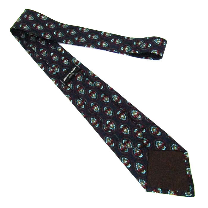 ピエールカルダン ブランド ネクタイ 総柄 シルク イタリア製 PO メンズ ネイビー Pierre Cardin 【中古】