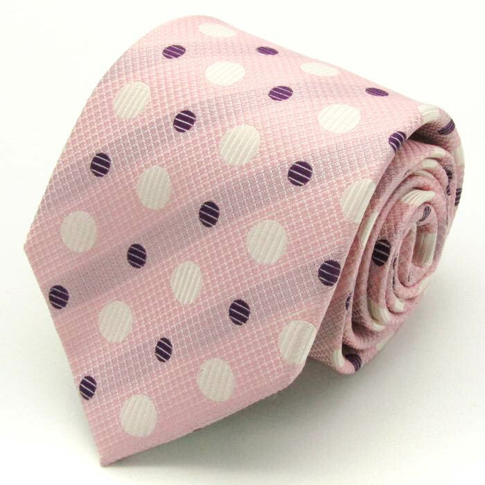 メイル&コー ブランド ネクタイ ドット柄 シルク PO メンズ ピンク MALE & Co 【中古】