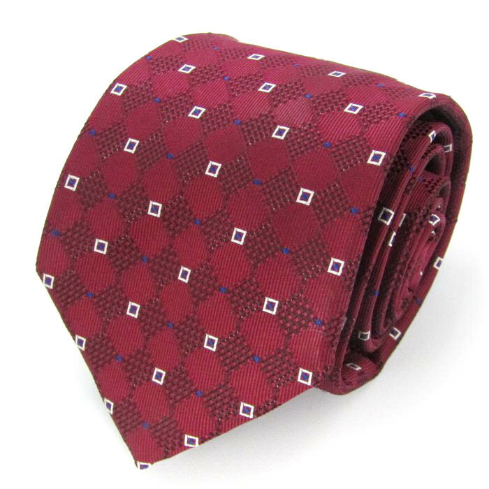シンプルフレーズクラバット ブランド ネクタイ 総柄 PO メンズ レッド SIMPLE PHRASE CRAVAT 【中古】