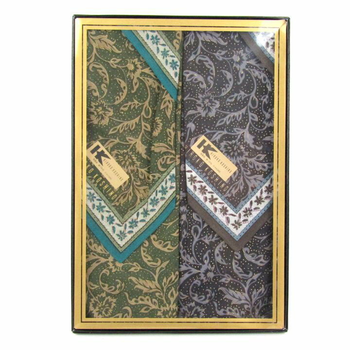 ヒロコ・コシノ ハンカチ 2点セット 未使用 花柄 ギフト ブランド まとめて 箱ダメージ有 レディース HIROKO KOSHINO 【中古】