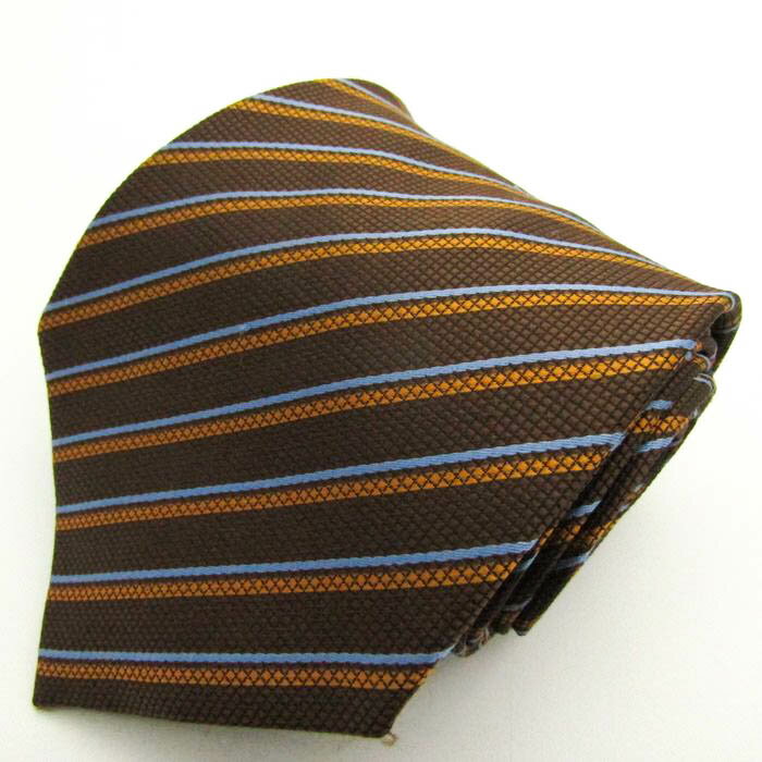 クラブラメール ブランド ネクタイ ストライプ柄 格子柄 グラデーション PO メンズ ブラウン CLUB LAMER 【中古】